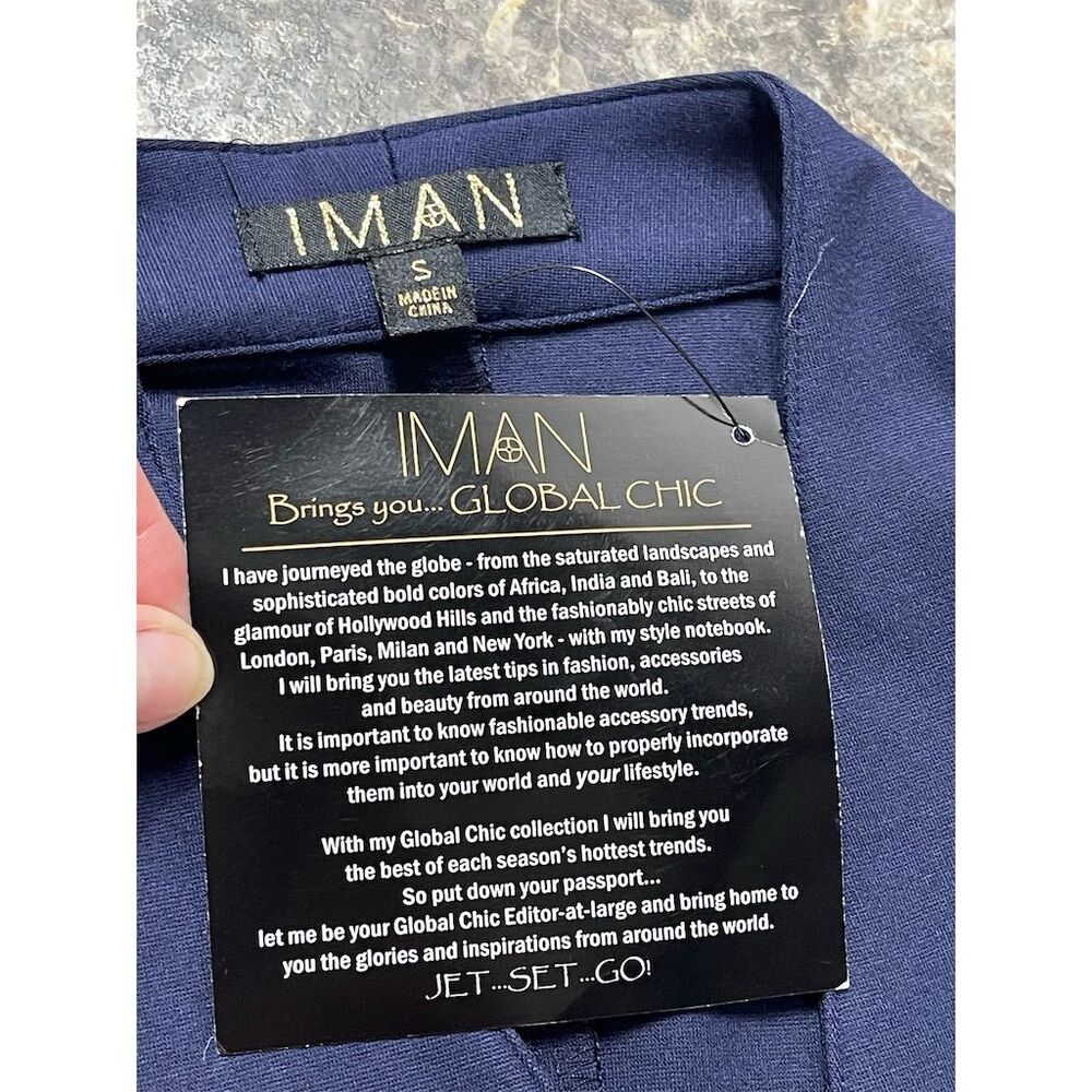Iman Women's Blue Blazer Size S Long Sleeve can wear long or cropped (sku512) - Picture 7 of 10
